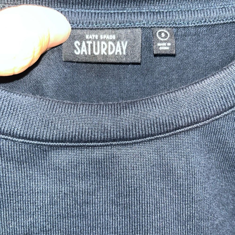 Kate Spade dress Saturday Crew Neck Dress Navy  Short Sleeve T-Shirt Women Small - Picture 8 of 8